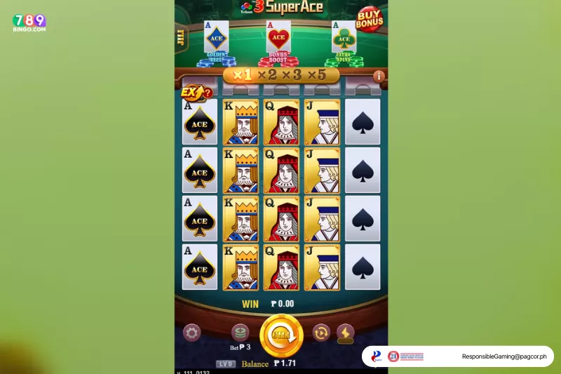 3 Super Ace game interface