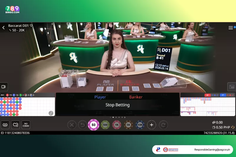 Baccarat D01 game interface