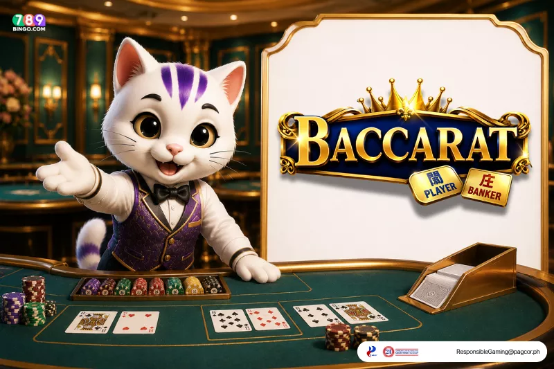 Baccarat themed lucky cat