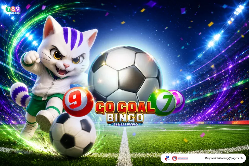Go Goal Bingo themed lucky cat