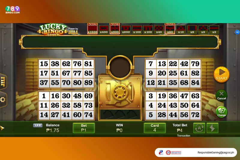 Lucky Bingo game interface
