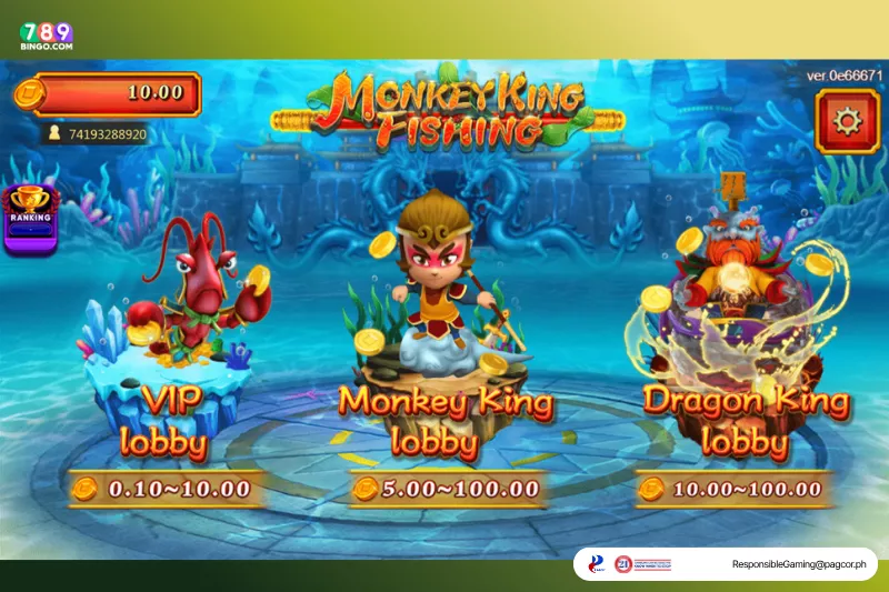 Monkey king fishing lobby selection