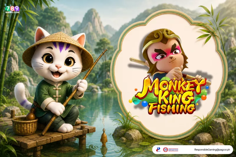 Monkey King Fishing-themed lucky cat