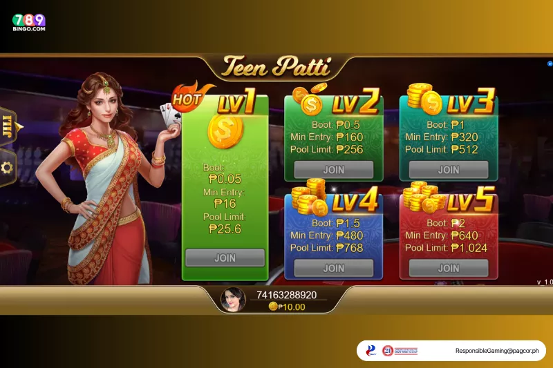 Teen Patti lobby selection