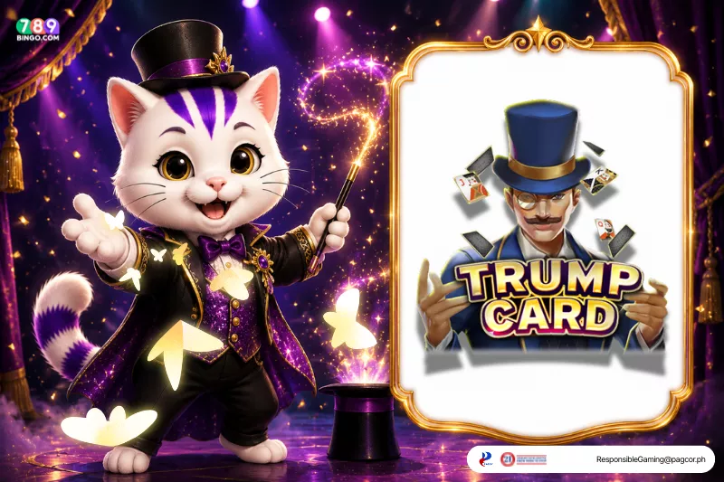 Trump Card themed lucky cat