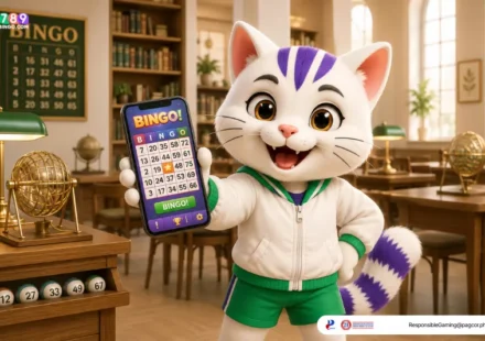 Bingo Lucky Numbers themed lucky cat