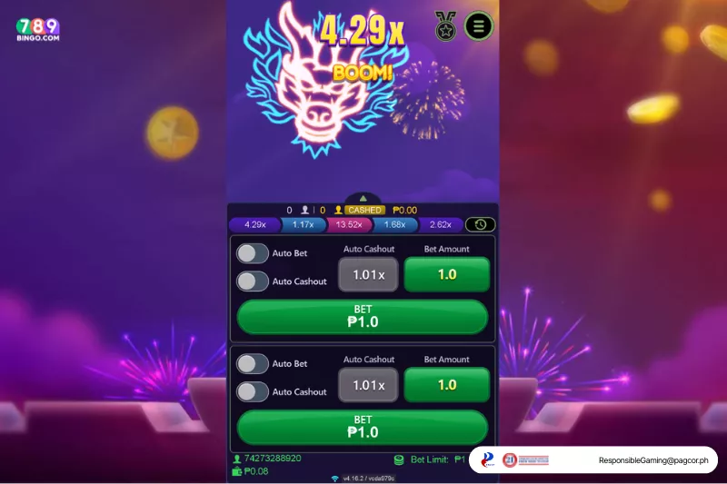 FIrework burst demo game interface