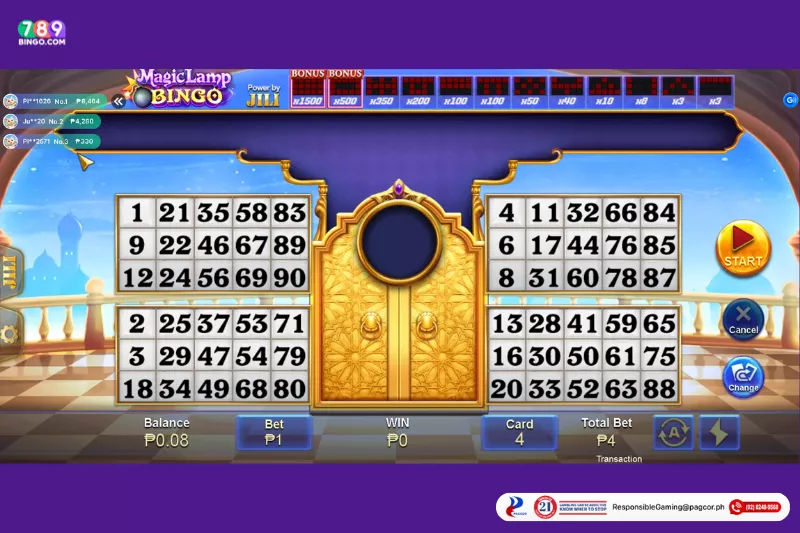 Magic Lamp Bingo demo game interface