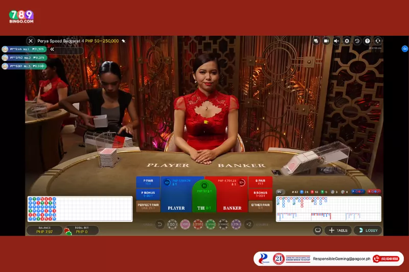 Perya Speed Baccarat 4 demo game interface
