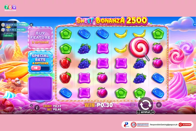 Swerte Win Sweet Bonanza 2500 Game Interface
