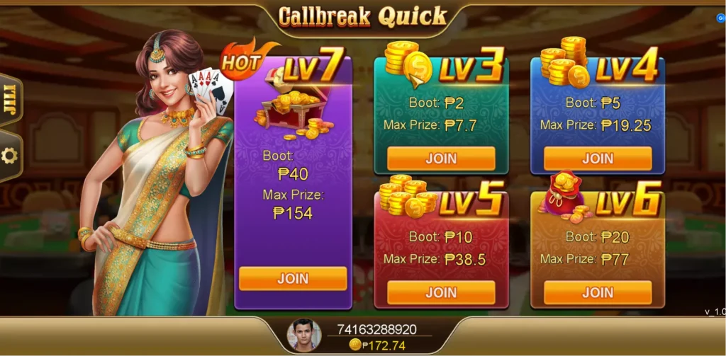 JILI Callbreak Quick game interface