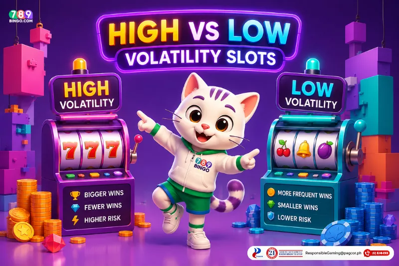 High vs Low Volatility Slots themed lucky cat