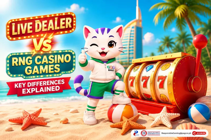 Live Dealer vs RNG Casino Games themed lucky cat