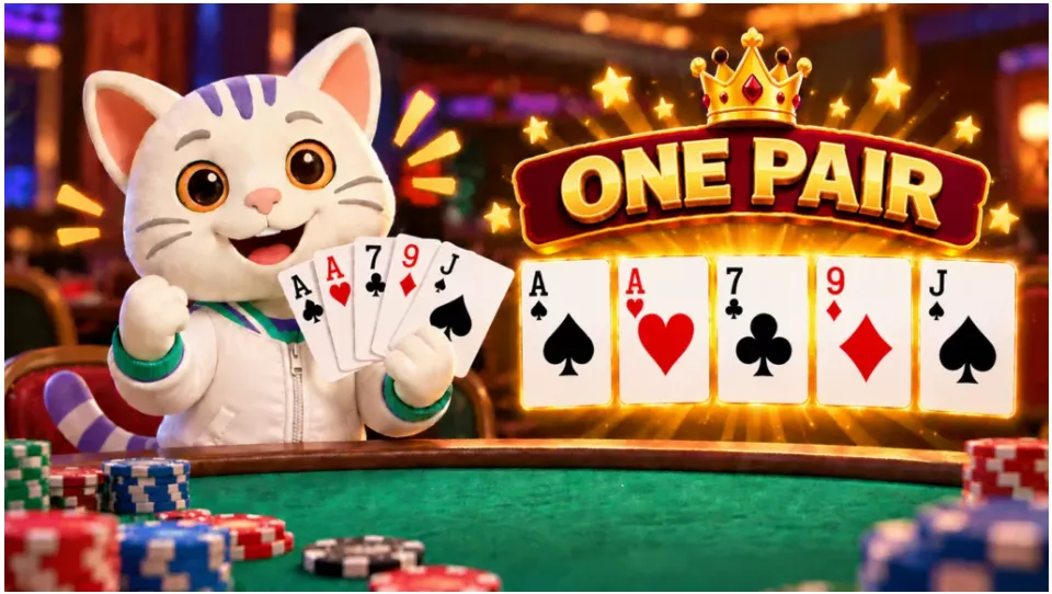 789Bingo, Cat holding a card, poker chips, One pair