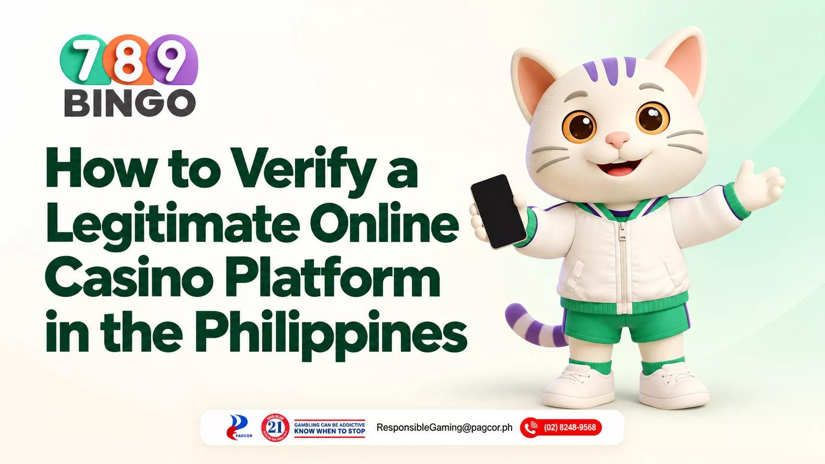 789Bingo, PAGCOR, Legitimate Online Casino Platform, Cat Holding a Phone