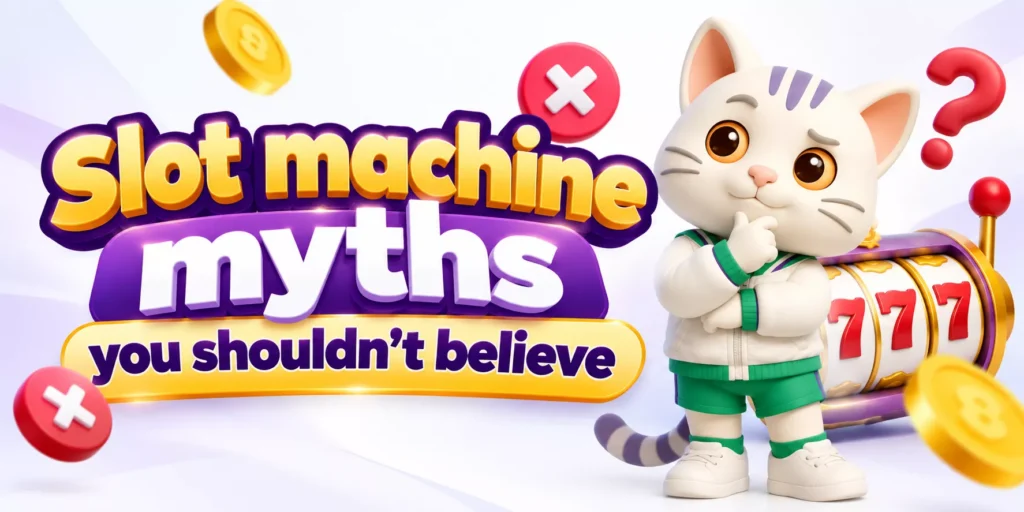 Online Casino Slot Machines, Cat holding a phone, coins. 789Bingo