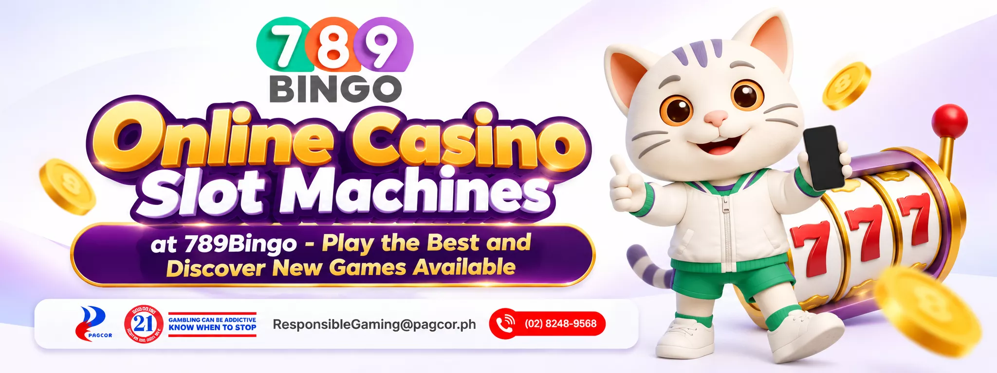 Online Casino Slot Machines, Cat holding a phone, 789Bingo, Slot Machines