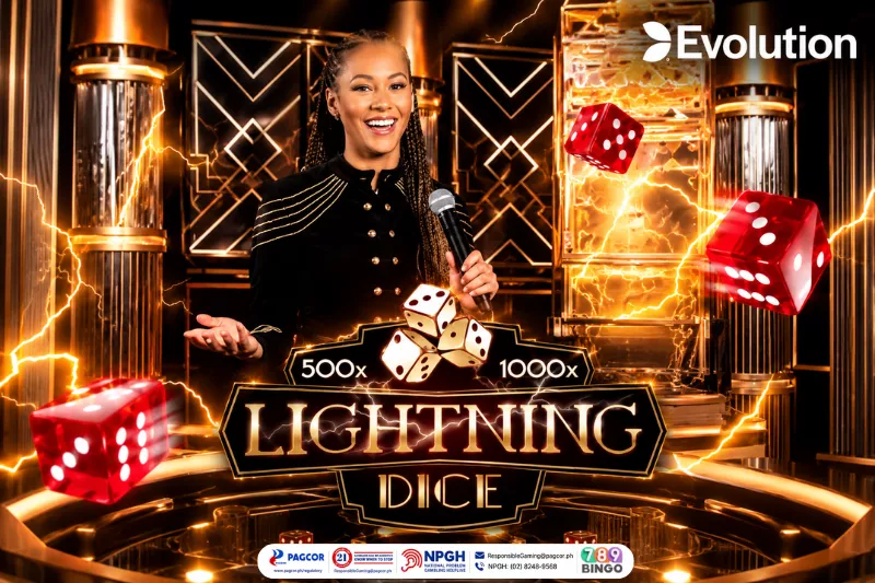 a live dealer on Lightning Dice by Evolution at 789Bingo