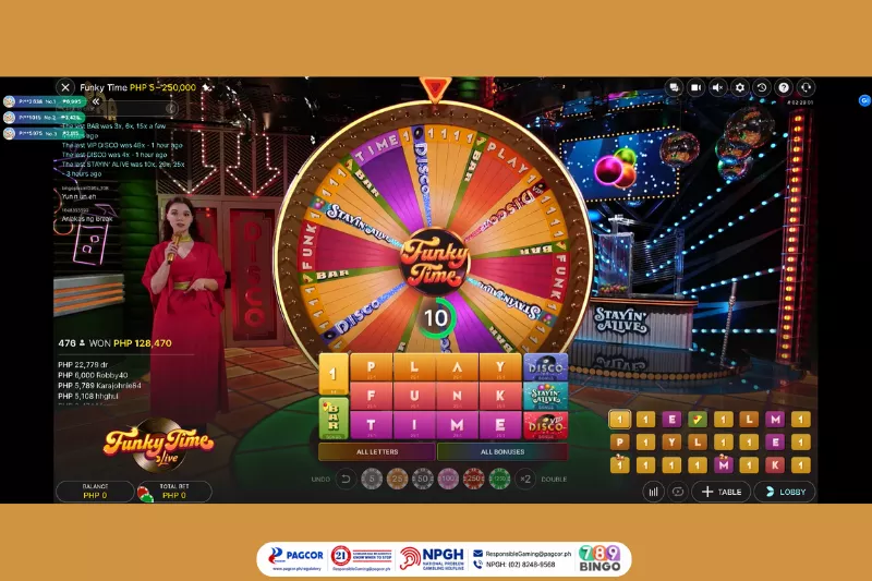 a live host on Funky TIme by Evolution at 789Bingo game interface