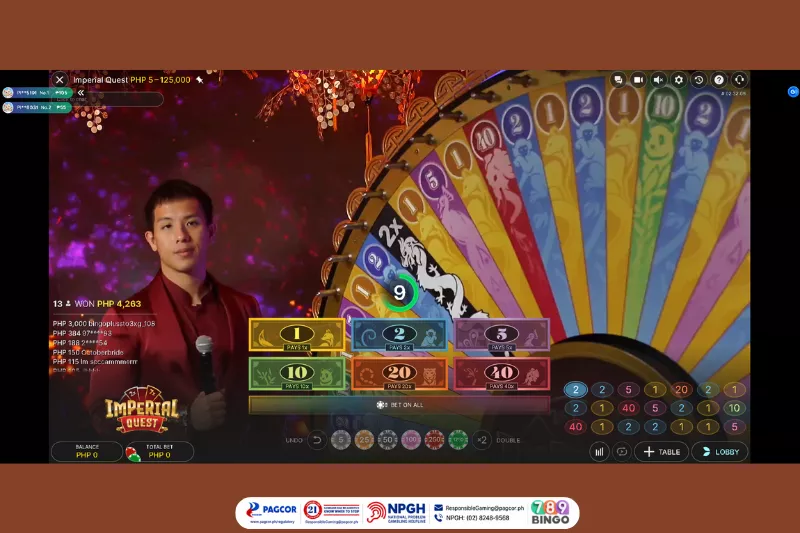 a live host on Imperial Quest by Evolution at 789Bingo game interface