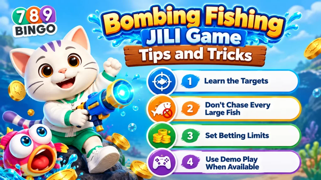 Bombing Fishing JILI, Bombing Fishing Tips, Cat holding a phone, Fish, Coins