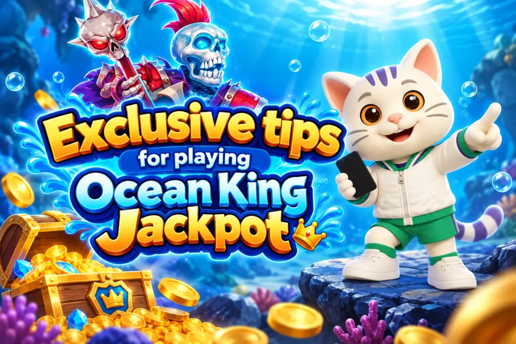 Ocean King Jackpot, 789Bingo, Skeleton King, Skeleton guitarist, Cat holding a phone, Fishing Tips