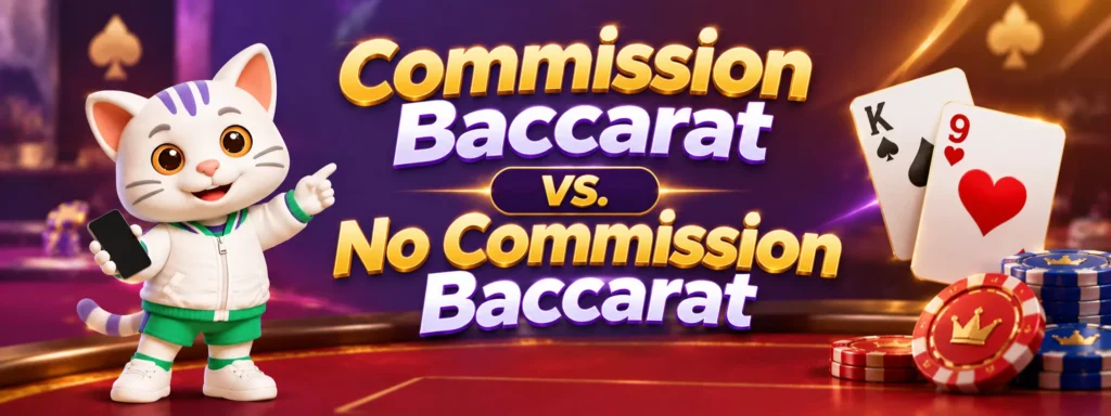 Commission baccarat, no commission baccarat, 789Bingo, Thai Speed Baccarat B, Cat holding a phone, Playing Cards, Poker Chips