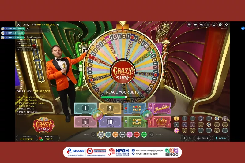 Crazy Time by Evolution on 789Bingo game interface