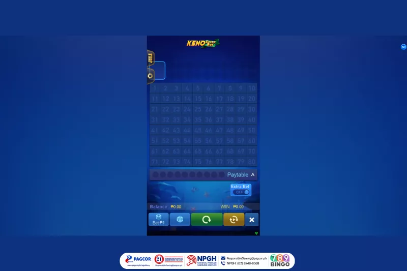 Keno Extra Bet by JILI Games at 789Bingo game interface