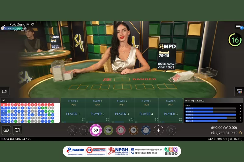 M Pok Deng by SA Gaming on 789Bingo game interface