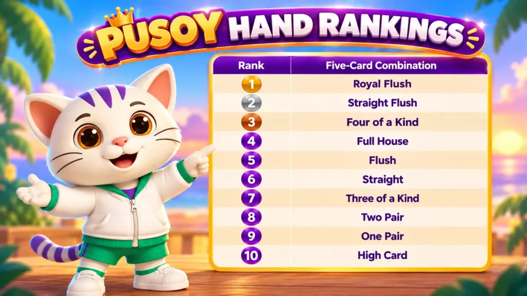 Pusoy Rush, Pusoy Ranking, Cat holding a phone, 789Bingo