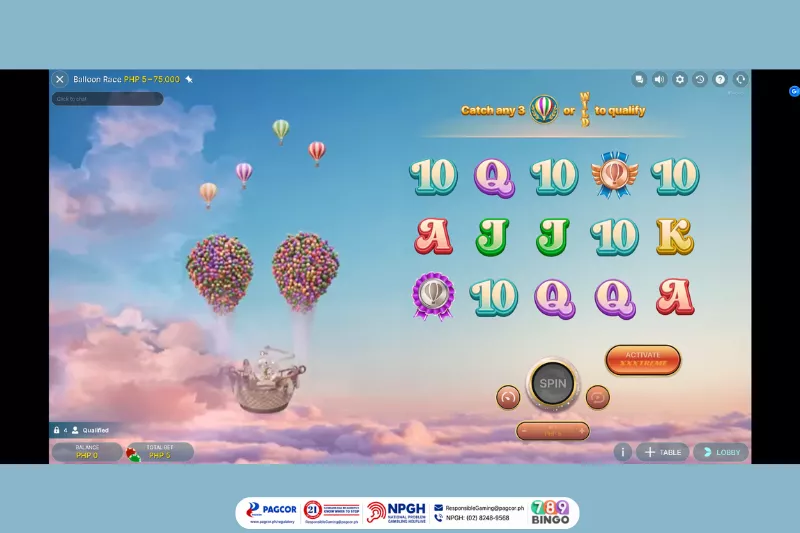qualifying lobby on Balloon Race by Evolution at 789Bingo