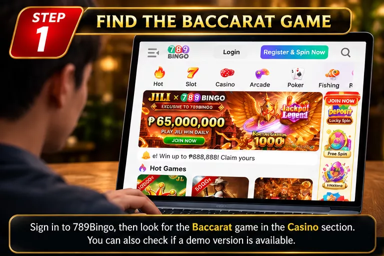 Laptop, 789Bingo, Online Casino Platform, JILI, Hot Games, Slot, Casino, Arcade, Poker, Fishing, Man using a laptop