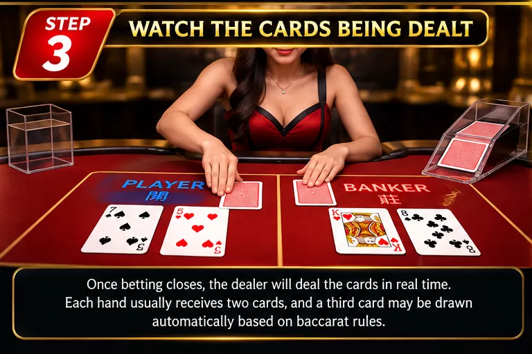 Player, Banker, Live Dealer Baccarat Table, Casino Cards,