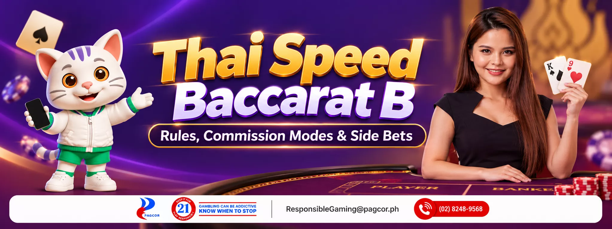 Thai Speed Baccarat B, 789Bingo, Cat Holding a Phone, Woman holding a playing cards