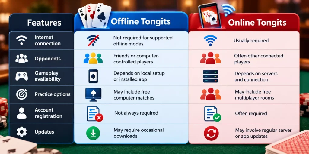 Offline Tongits, Online Tongits, Casino Cards, Wifi Logo